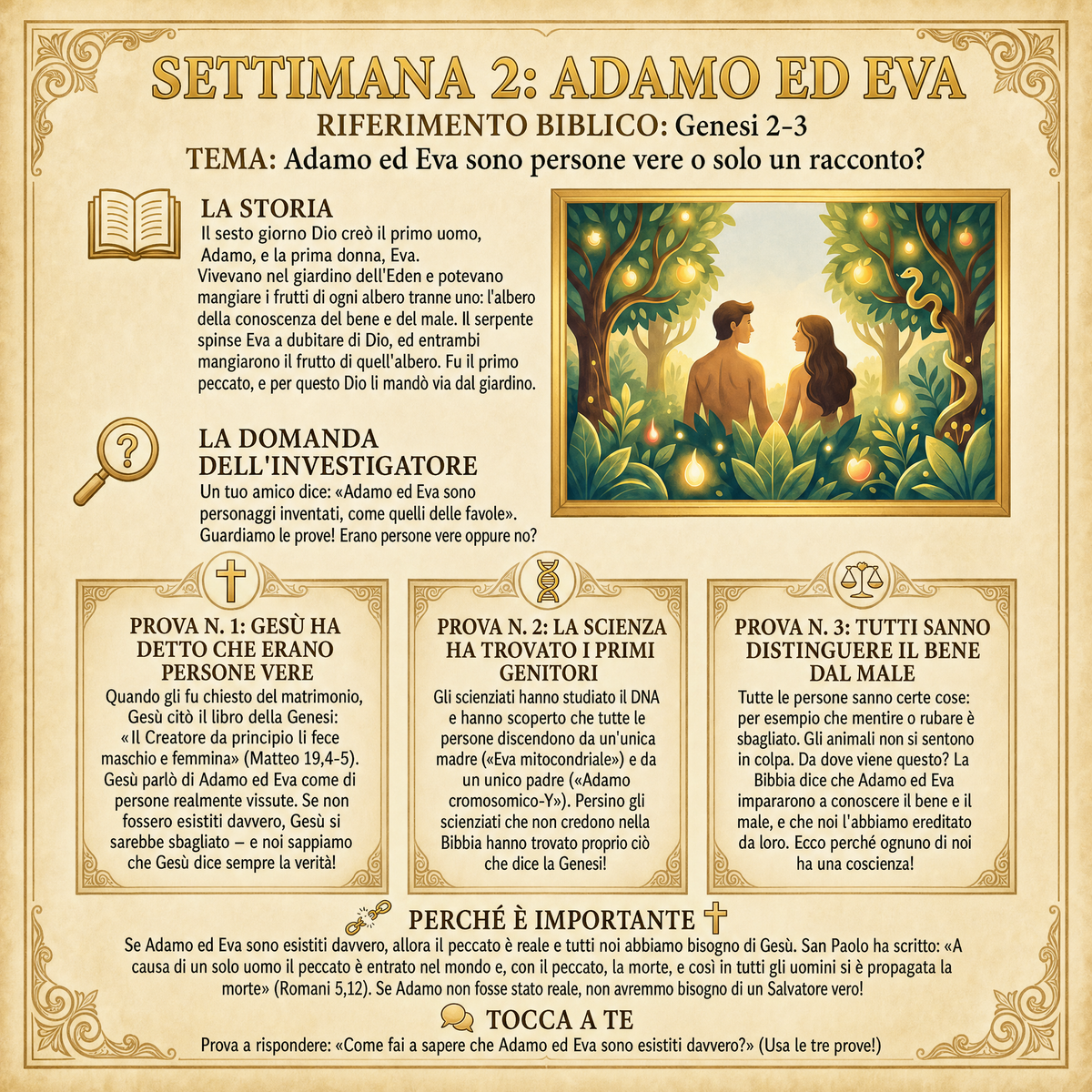 Settimana 2 – Adamo ed Eva